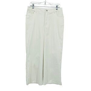 Adyson Parker Women's High Rise Wide‎ Crop Pants Size 10 Coastal Beachy Stretch